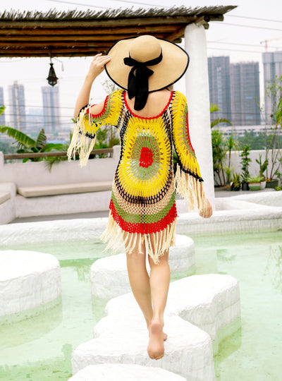 Hand Hook Tassel Beach Cover Up