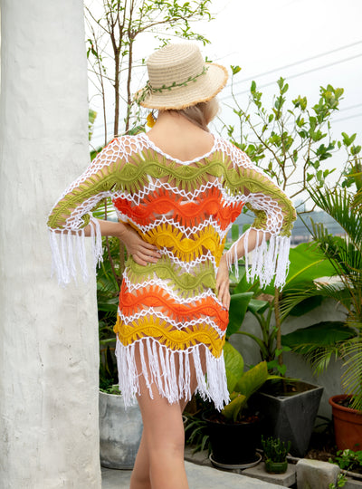 Beach Swimsuit Beach Hollow Fringed Bikini Cover Up