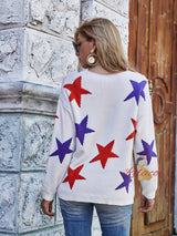 Five-pointed Star Geometric Pullover Loose Sweater