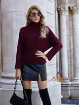 Loose Solid Color High Neck Sweater