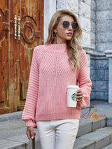 Hollow Round Neck Long Sleeve Sweater