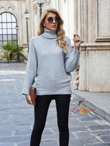 Loose Solid Color High Neck Sweater