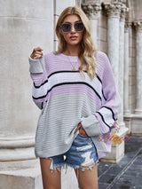 Women Striped Pullover Sweater