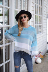 Striped Round Neck Pullover Sweater