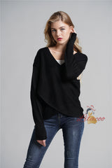 Cross-stitch Knit V-neck Sweater