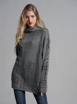 Solid Color Loose Turtle Neck Sweater