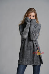 Solid Color Loose Turtle Neck Sweater