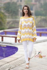 Loose Pullover Round Neck Rainbow Sweater