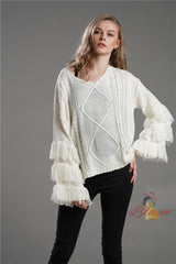 Winter Solid Color Tassel Sweater