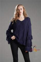 Winter Solid Color Tassel Sweater