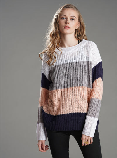 Striped Loose Pullover Sweater