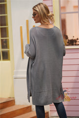 Medium and Long Solid Color Knitted Cardigan Sweater