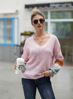 Women Crew Neck Loose Knit Sweater