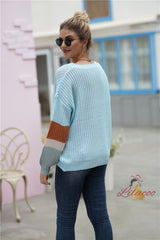 Women Crew Neck Loose Knit Sweater