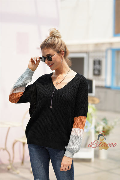 Women Crew Neck Loose Knit Sweater