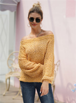 Solid Color Round Neck Loose Sweater