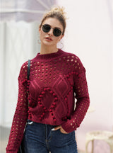 Solid Color Loose Round Neck Sweater