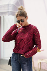 Solid Color Loose Round Neck Sweater