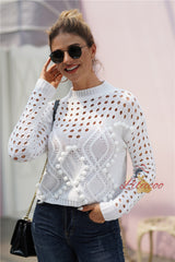 Solid Color Loose Round Neck Sweater