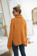 Solid Color Long Sleeve Loose High Neck Sweater