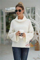 Solid Color Long Sleeve Loose High Neck Sweater