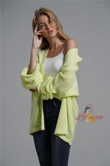 Solid Color Knitted Cardigan Sweater Coat