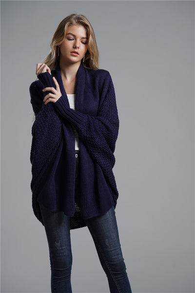 Bat Sleeve Long Knitted Cardigan Sweater Coat