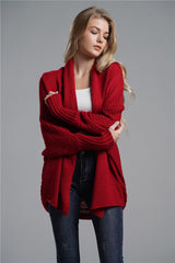 Bat Sleeve Long Knitted Cardigan Sweater Coat