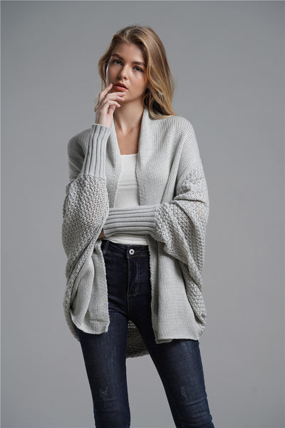 Bat Sleeve Long Knitted Cardigan Sweater Coat