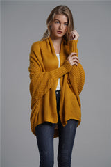 Bat Sleeve Long Knitted Cardigan Sweater Coat