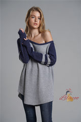 Medium and Long Loose Solid Color Sweater