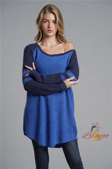 Medium and Long Loose Solid Color Sweater