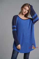 Medium and Long Loose Solid Color Sweater