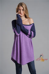 Medium and Long Loose Solid Color Sweater