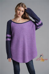 Medium and Long Loose Solid Color Sweater