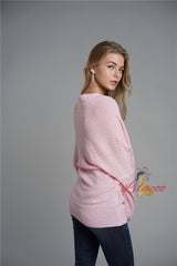 Solid Color Long Sleeve V-neck Sweater