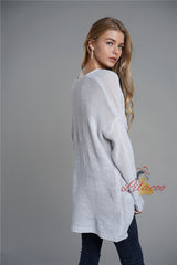 Long Sleeve Cross V-neck Sweater Pullover