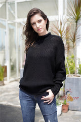 Knitwear Loose Solid Color High Neck Sweater