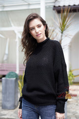 Knitwear Loose Solid Color High Neck Sweater