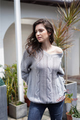 Thick Solid Color V-neck Long-sleeved Loose Sweater