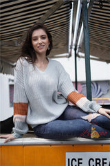 Women Crew Neck Loose Knit Sweater