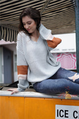 Women Crew Neck Loose Knit Sweater