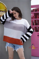 Women Spliced Pullover Sweater