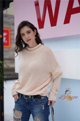 Knitwear Loose Solid Color High Neck Sweater