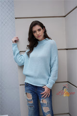 Knitwear Loose Solid Color High Neck Sweater