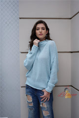 Knitwear Loose Solid Color High Neck Sweater