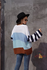 Women Spliced Pullover Sweater