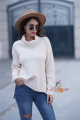 Loose Check High Neck Sweater