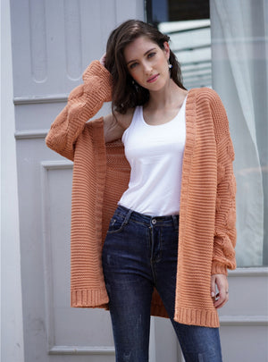 Women Bubble Sleeve Coat Sweater