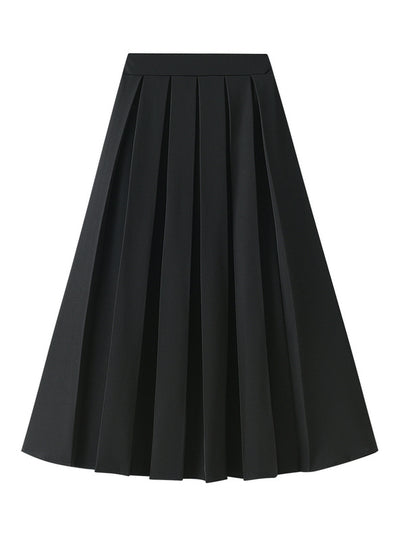 Retro Pleated Design Elastic High Waist Skirt